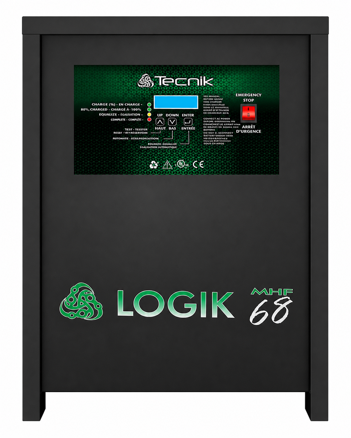 LOGIK industrial charger, front view